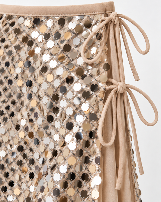 Golden Glow Sequin Skirt