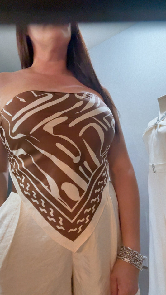 Satin Chic Scarf Top