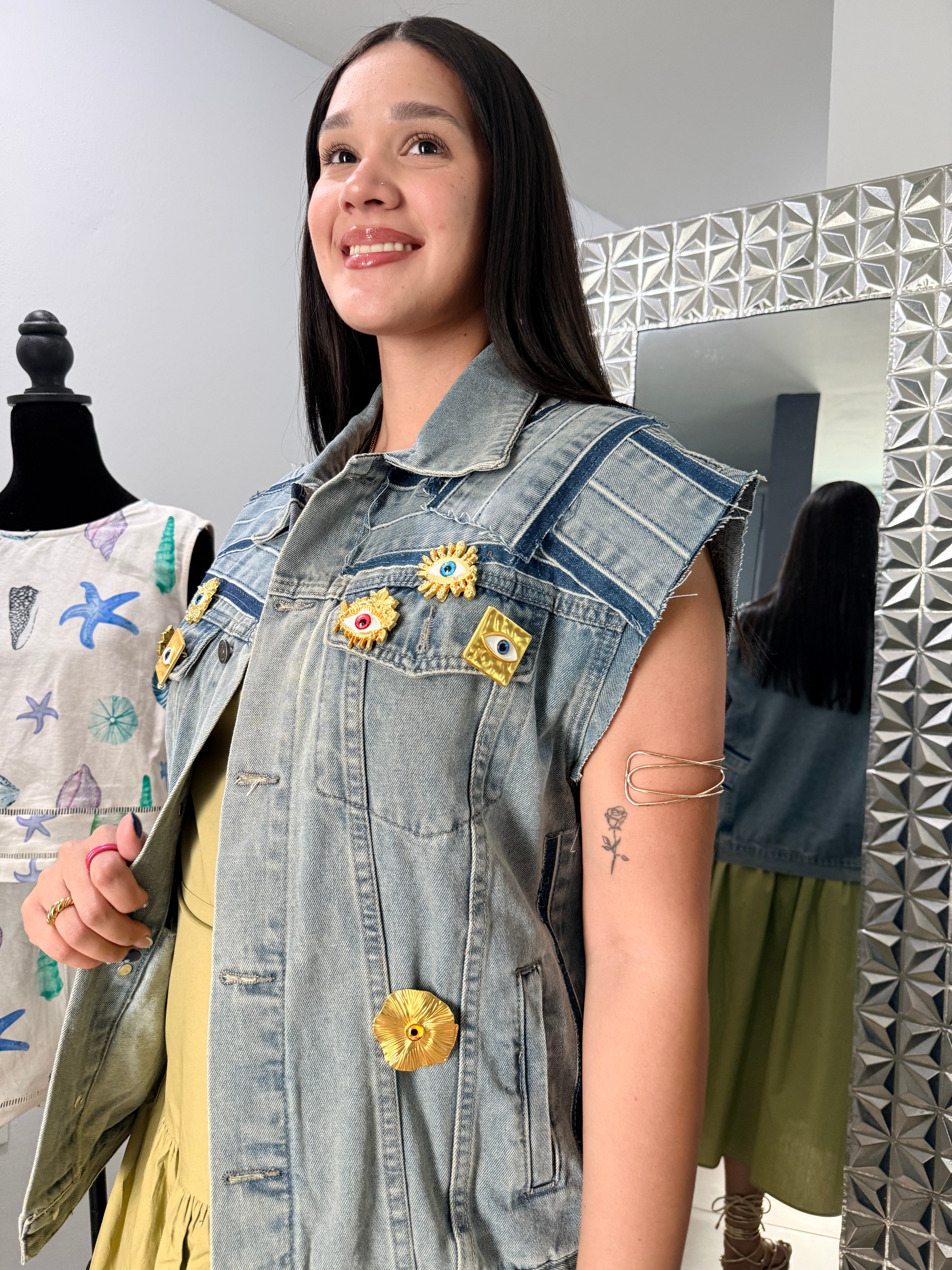 Golden Eye Denim Vest