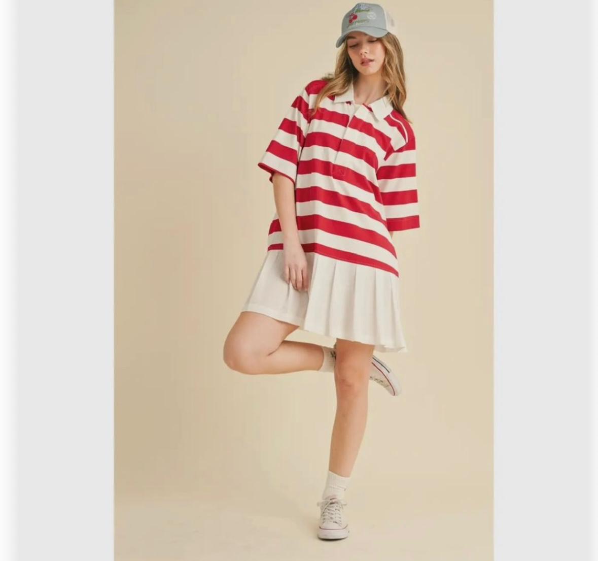 Weekend Varsity Dress in Green