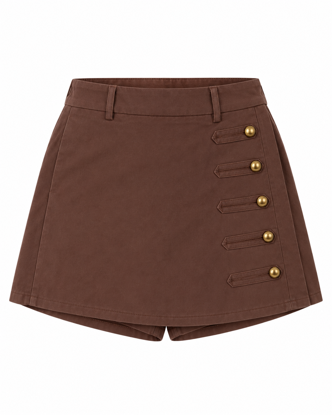 Coffee Button Skort