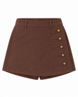 Coffee Button Skort