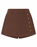 Coffee Button Skort