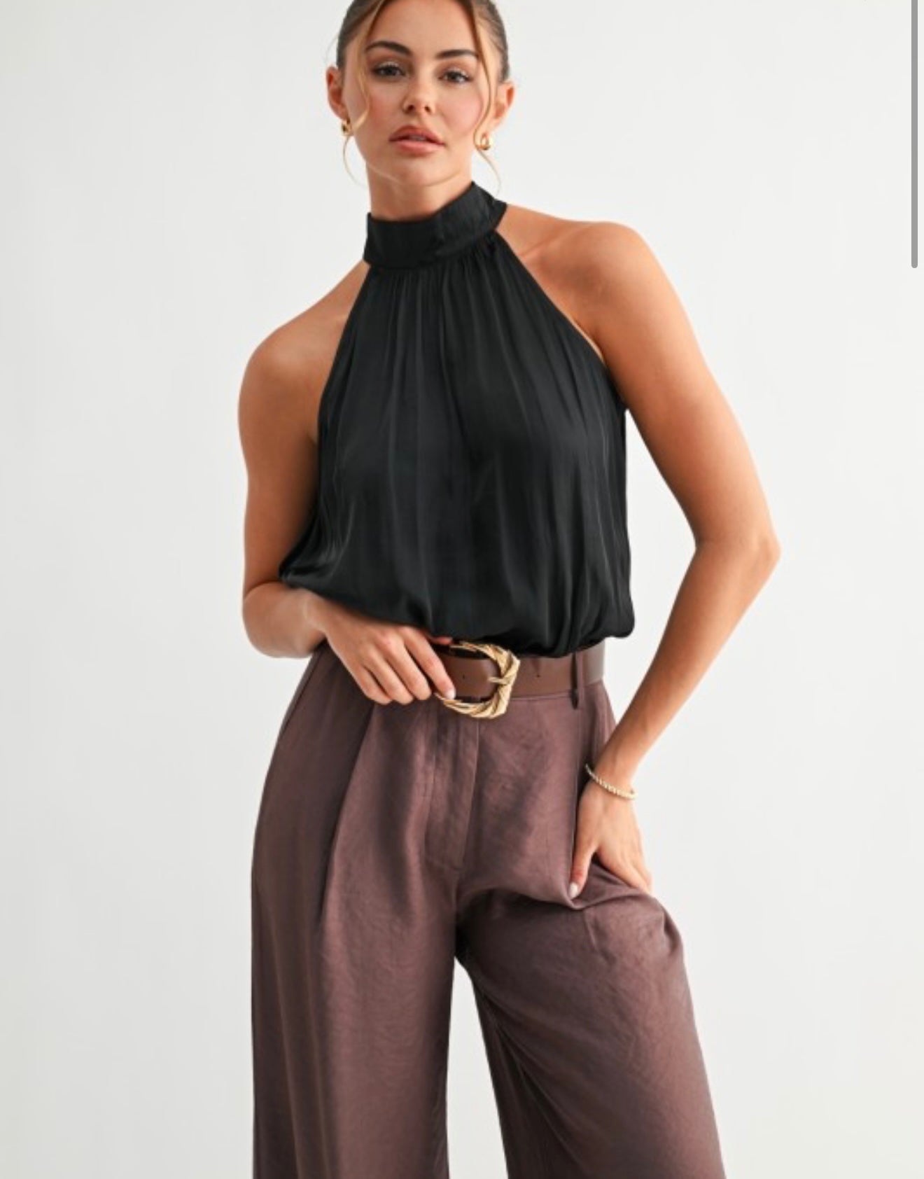 Midnight Elegance Halter Top