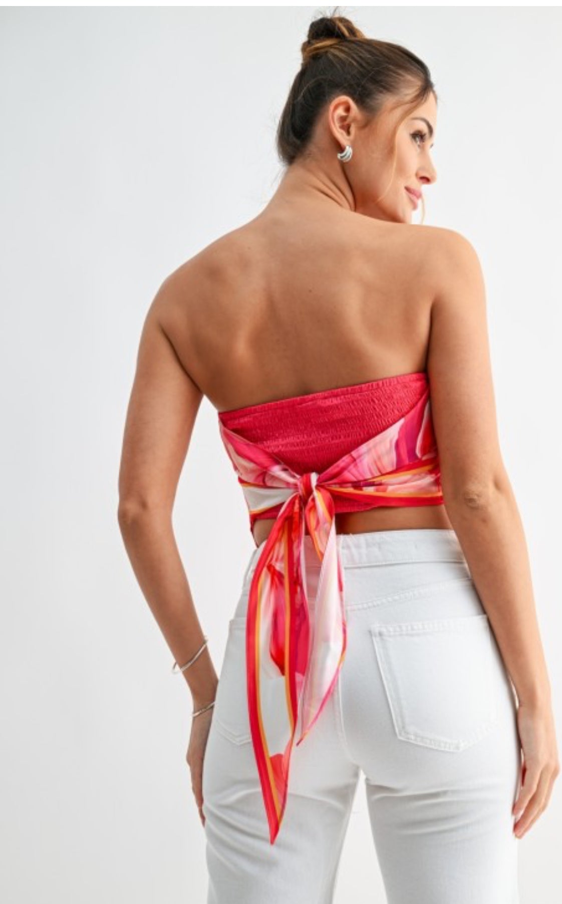 Floral Sunset Scarf Top