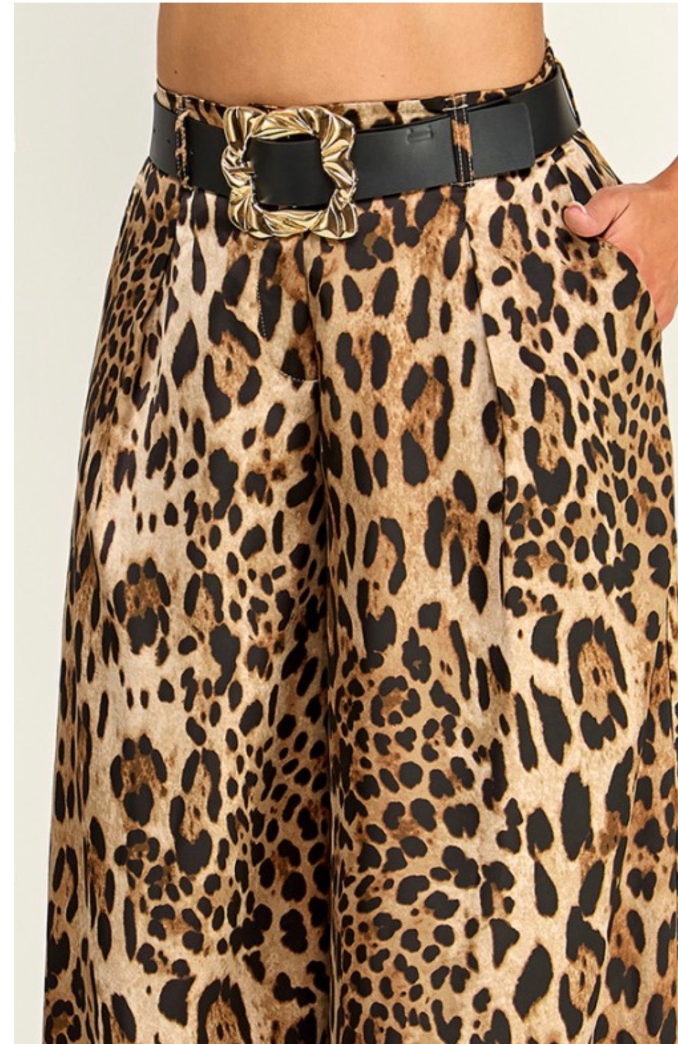 Leopard Statement Wide-Leg Pants