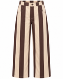 Brown Stripe Wide Leg Pant