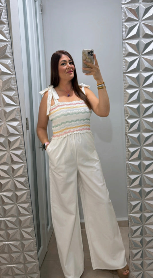 Sunset Cream Jumpsuit