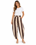 Brown Stripe Wide Leg Pant