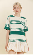 Weekend Varsity Dress in Green
