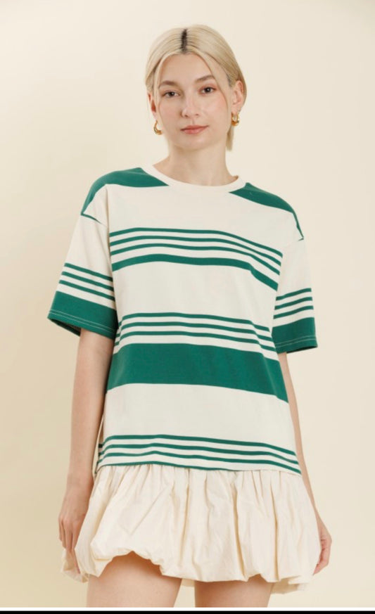 Weekend Varsity Dress in Green