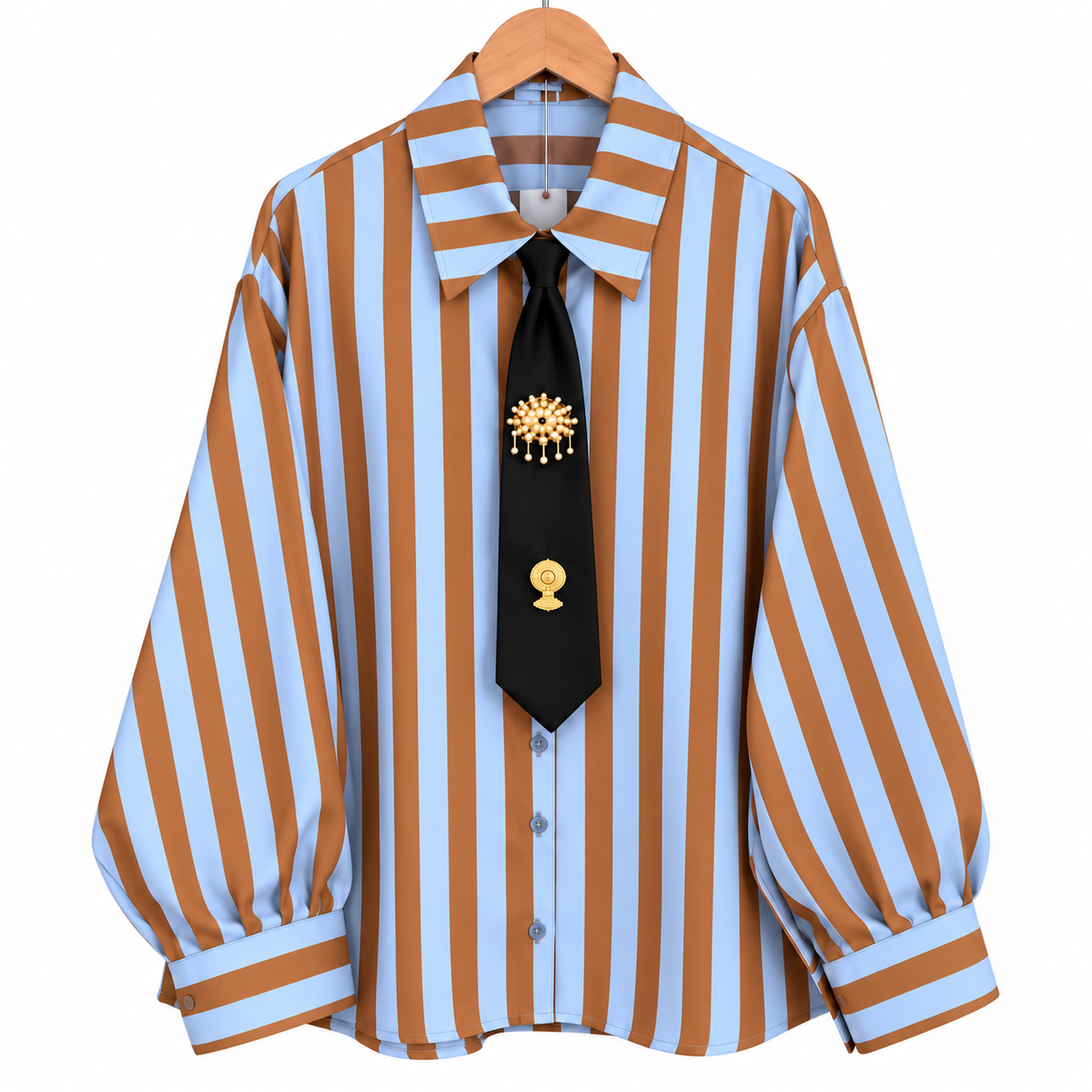 Striped Tie Blouse in Blue