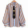 Striped Tie Blouse in Blue
