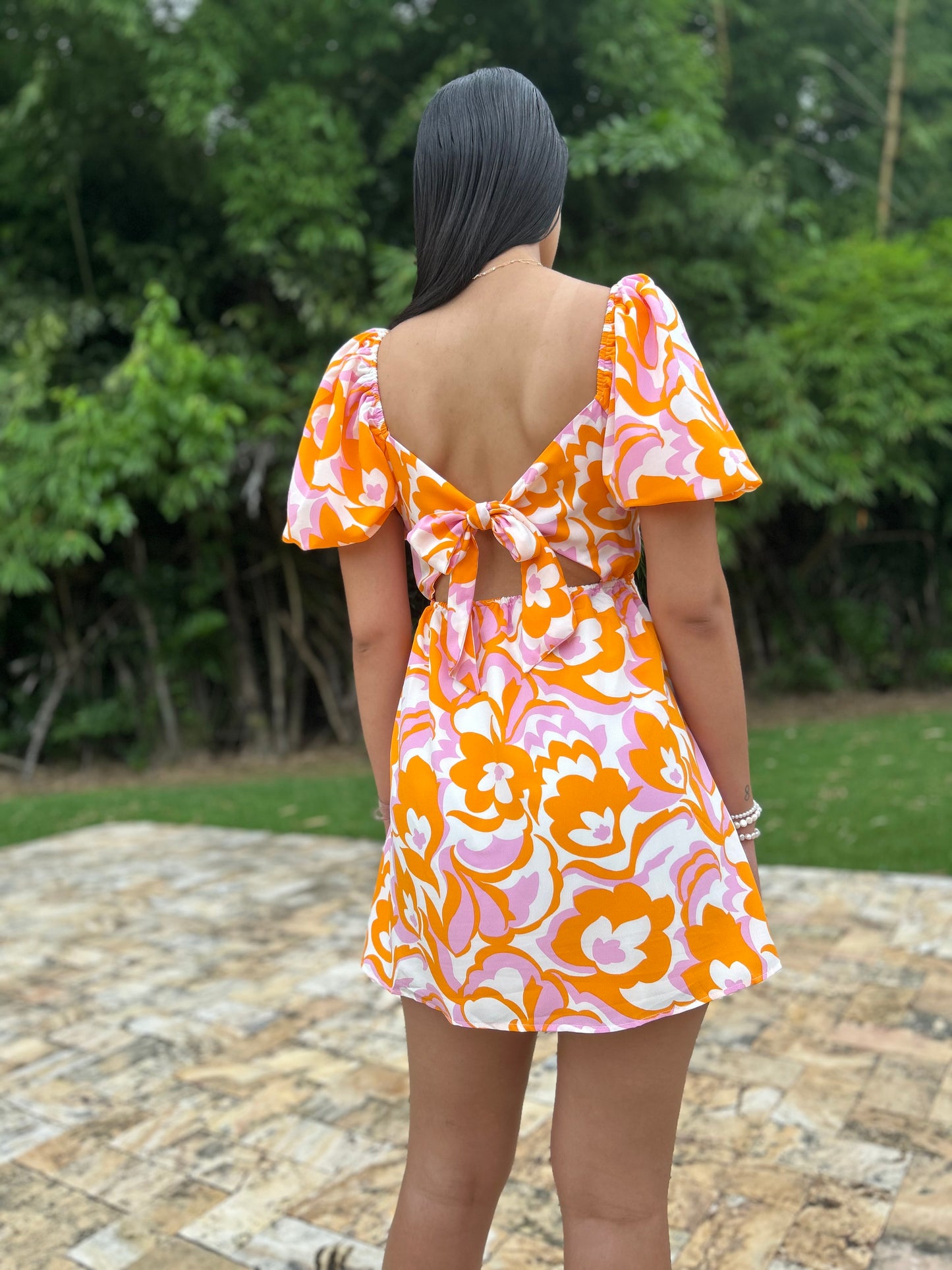 Peachy Floral Dress