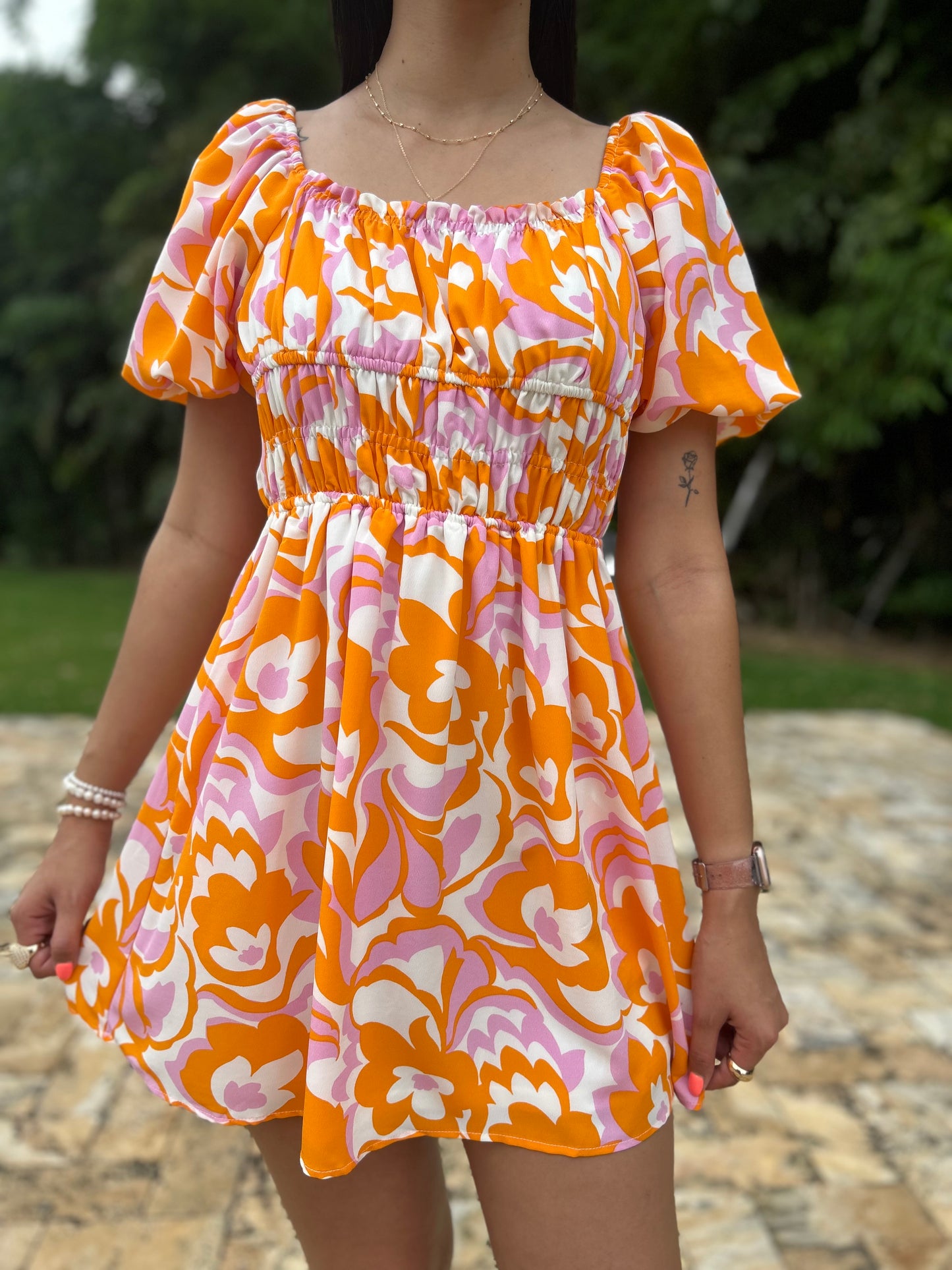 Peachy Floral Dress