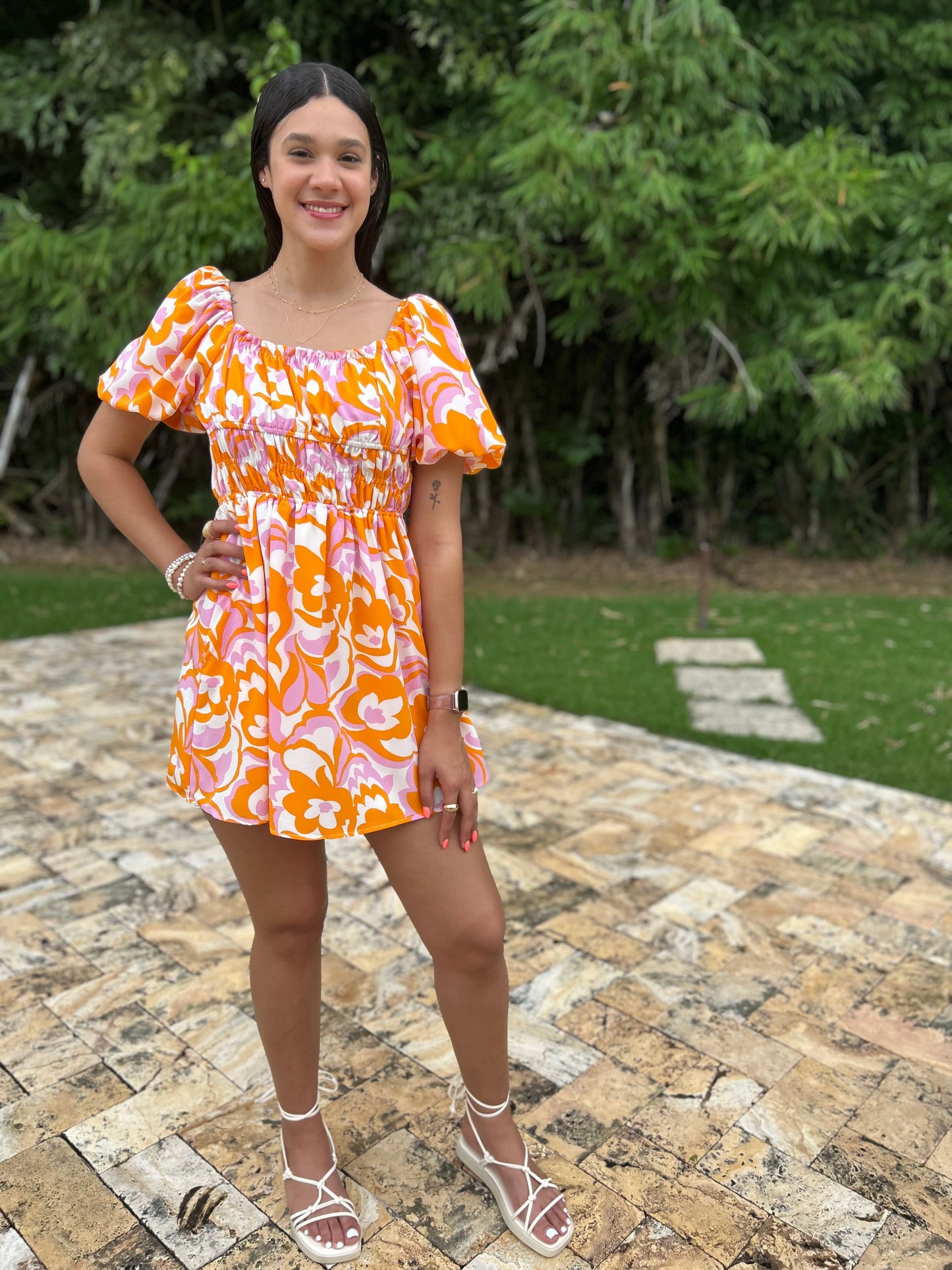 Peachy Floral Dress