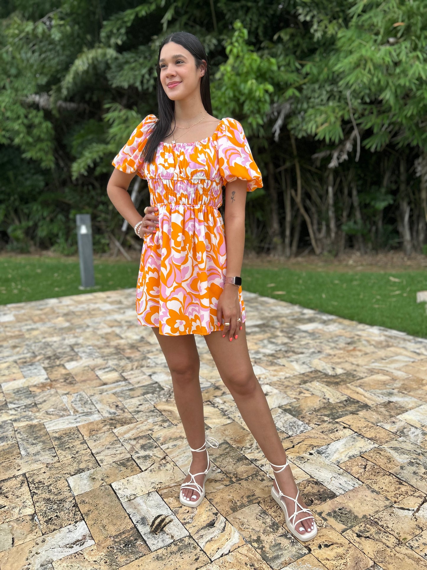 Peachy Floral Dress