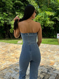 Golden Blue Denim Set